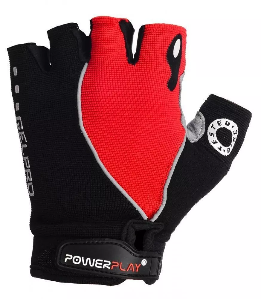 Велоперчатки PowerPlay 5019 D Чорно-червоні M