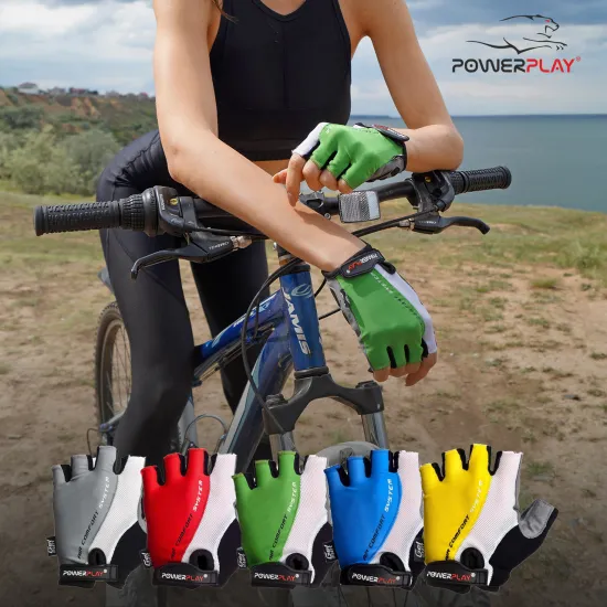 Велоперчатки PowerPlay 5010 A Біло-жовті M