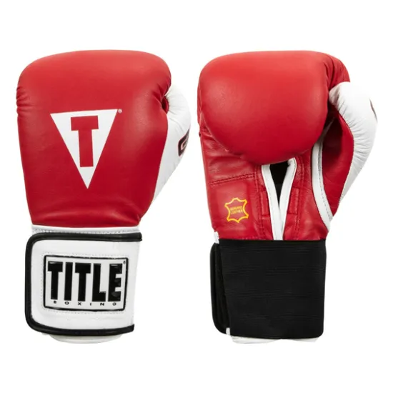 Боксерские перчатки TITLE GEL World Elastic Training Gloves Red-12