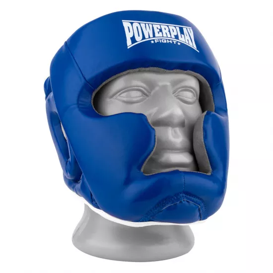 Боксерський шолом тренувальний PowerPlay 3068 PU + Amara Синьо-білий XS