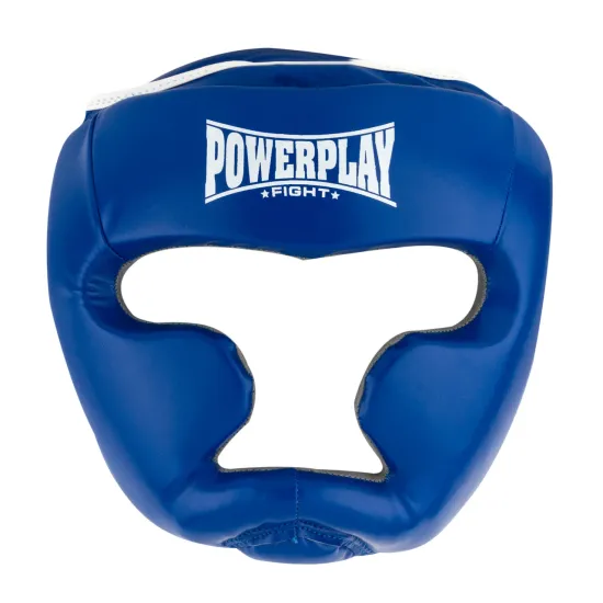 Боксерський шолом тренувальний PowerPlay 3068 PU + Amara Синьо-білий XS