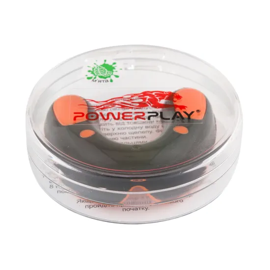 Капа боксерська PowerPlay 3315 SR оранжево-чорна MINT