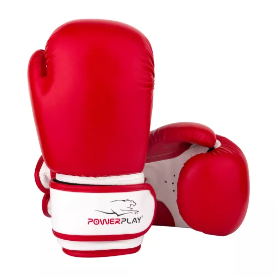 Боксерські рукавички PowerPlay 3004 JR червоно-білі 6 унцій