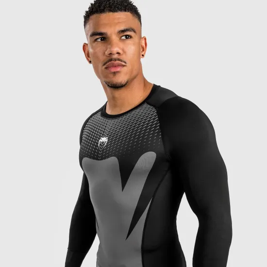 Рашгард Venum Attack Men's Long Sleeve Rashguard Black/Grey-S