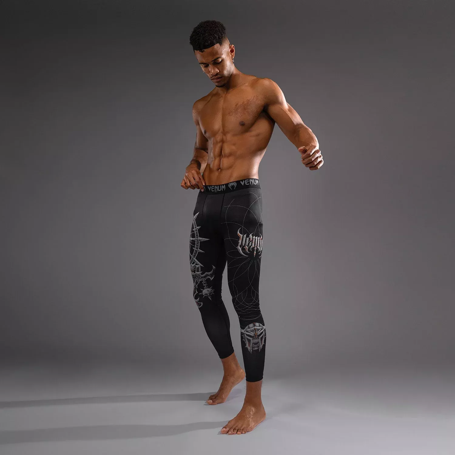 Компресійні штани Venum Gladiator 5.0 Men's Spats Black/Silver-S