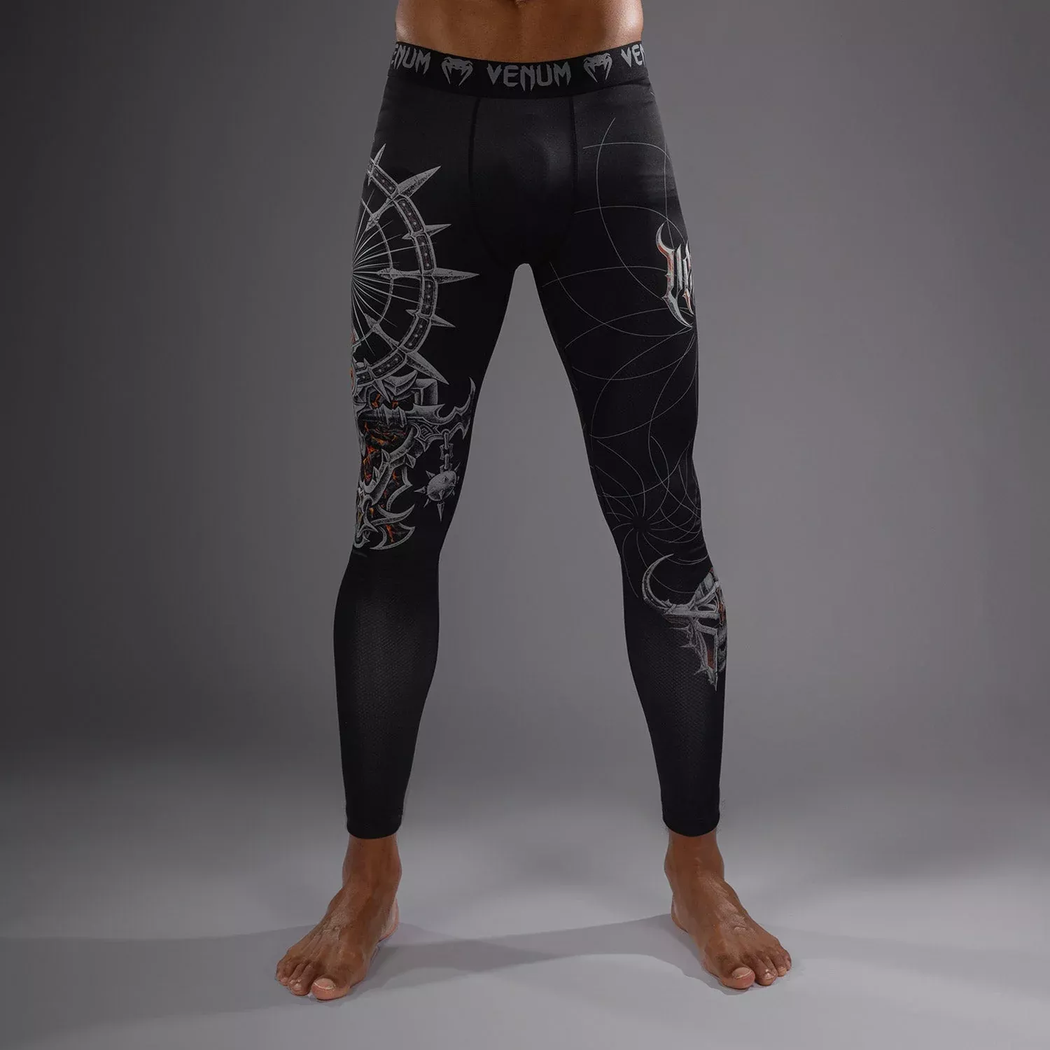 Компресійні штани Venum Gladiator 5.0 Men's Spats Black/Silver-S