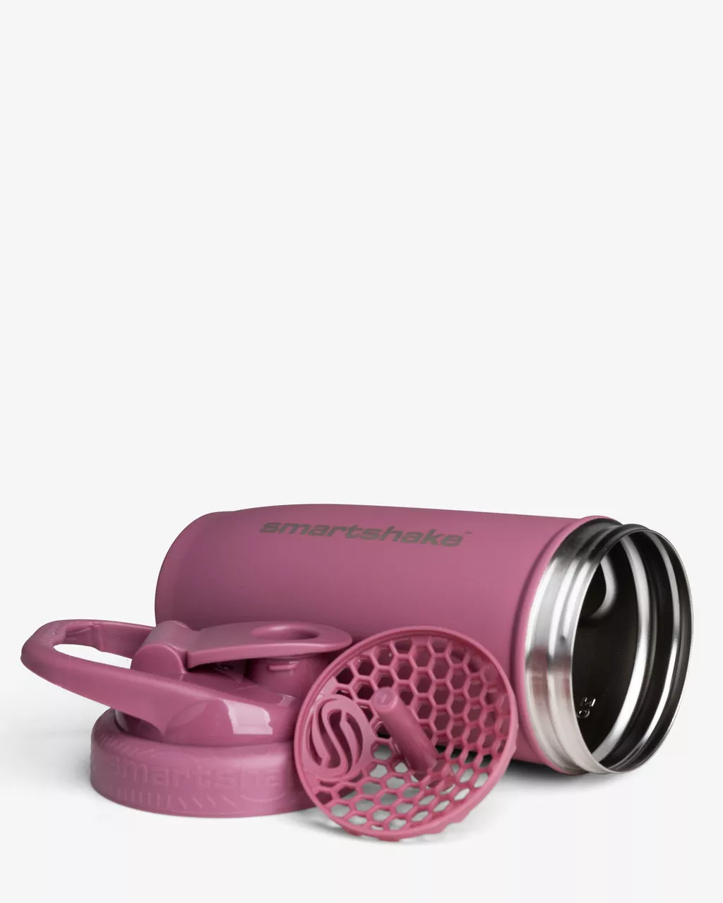 Шейкер спортивный SmartShake металевий Reforce Stainless Steel 30oz/900ml Deep Rose