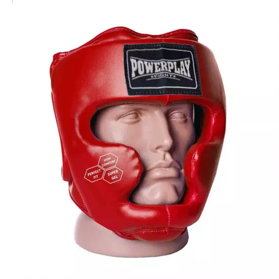 Боксерский шлем тренировочный PowerPlay 3043 красный XS