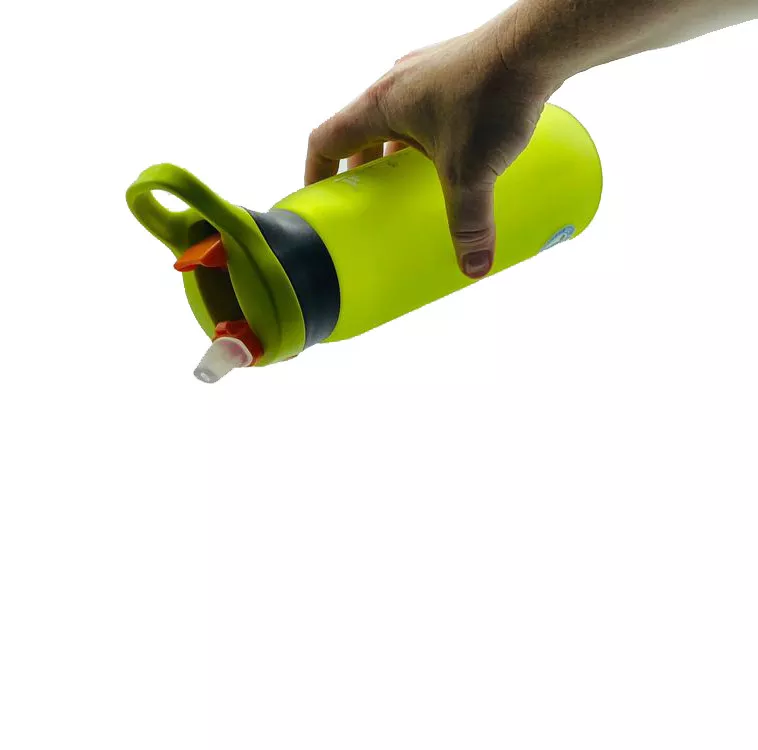 Пляшка для води CASNO 750 мл KXN-1210 Зелена з соломинкою