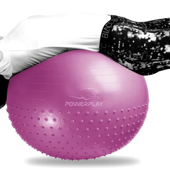 Фітбол напівмасажний PowerPlay 4003 75cm Gymball Бузковий + насос