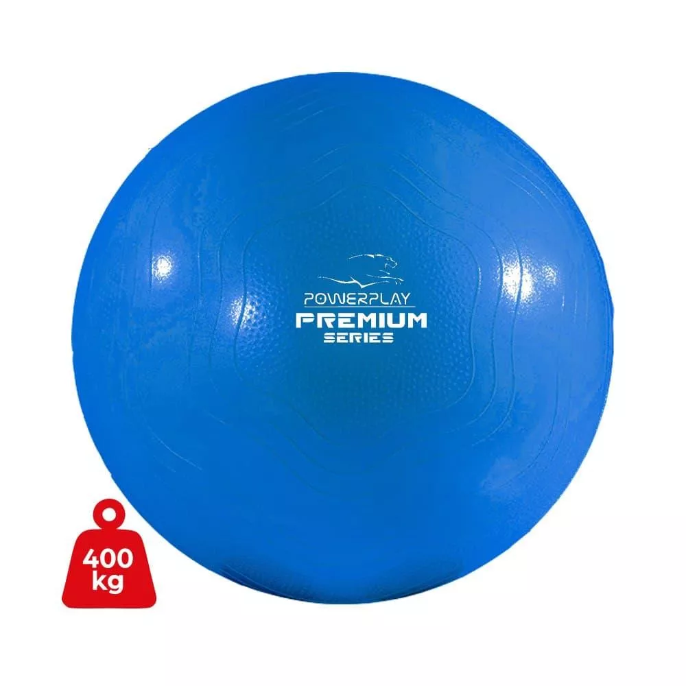 Мяч для фитнеса упрочненный PowerPlay 4000 Premium 65 см Синий + насос