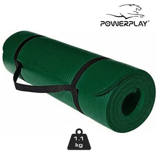 Килимок для йоги та фітнесу PowerPlay 4151 NBR 183*61*1.5 см Зелений