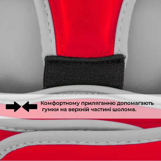Боксерський шолом тренувальний PowerPlay 3068 PU + Amara Червоно-Білий S
