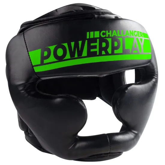 Боксерський шолом PowerPlay 3048 Чорно-Зелений S