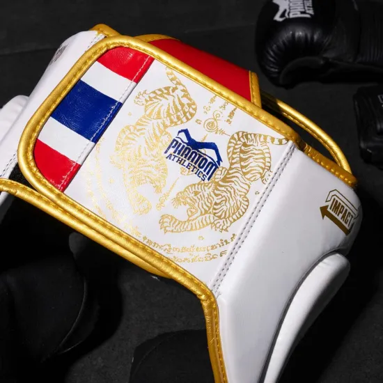 Боксерский шлем Phantom Muay Thai Full Face White Gold-универсальный