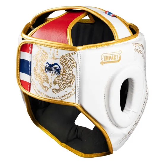 Боксерский шлем Phantom Muay Thai Full Face White Gold-универсальный