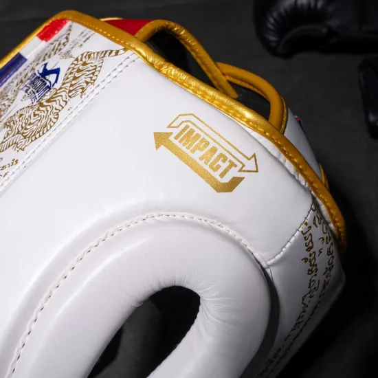 Боксерский шлем Phantom Muay Thai Full Face White Gold-универсальный