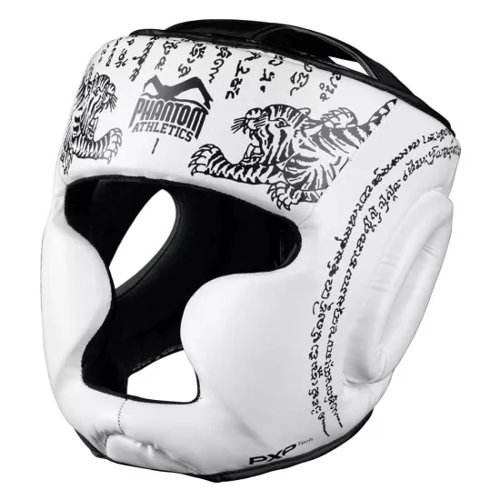 Боксерский шлем Phantom Muay Thai Full Face White-Универсальный