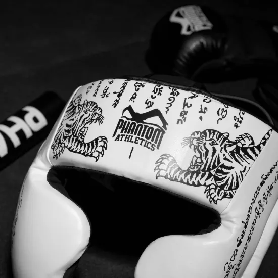 Боксерский шлем Phantom Muay Thai Full Face White-Универсальный