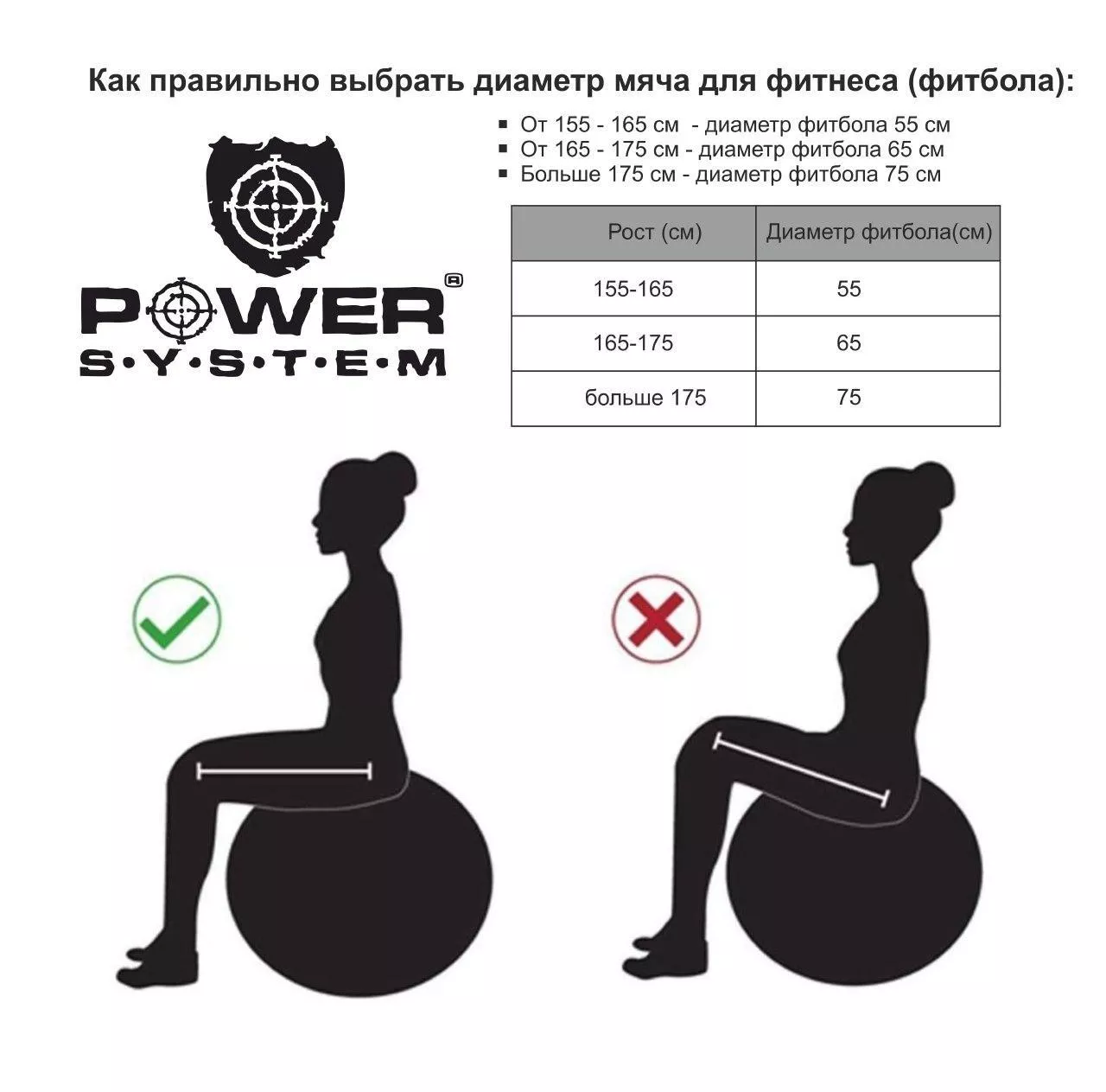 Мяч для фитнеса и гимнастики Power System PS-4011 55cm Blue
