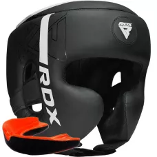 Боксерский шлем RDX F6 KARA Matte WHITE-M (капа в комплекте)