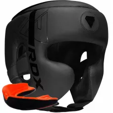Боксерский шлем RDX F6 KARA Matte Black S (капа в комплекте)