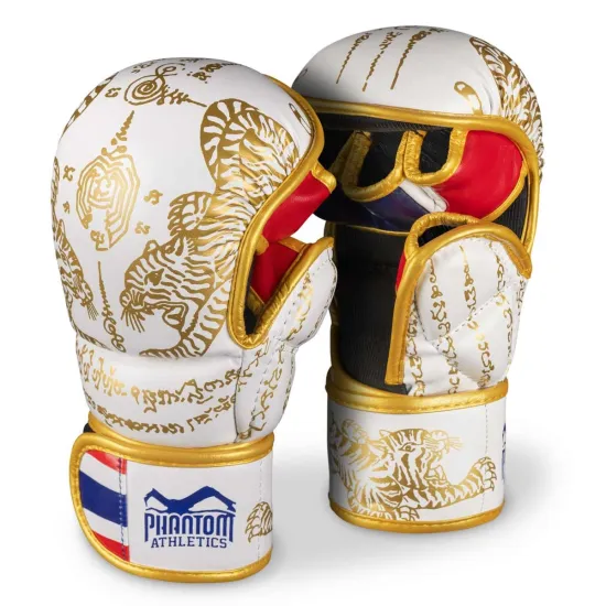 Перчатки для ММА Phantom Muay Thai White Gold S/M (капа в подарок)