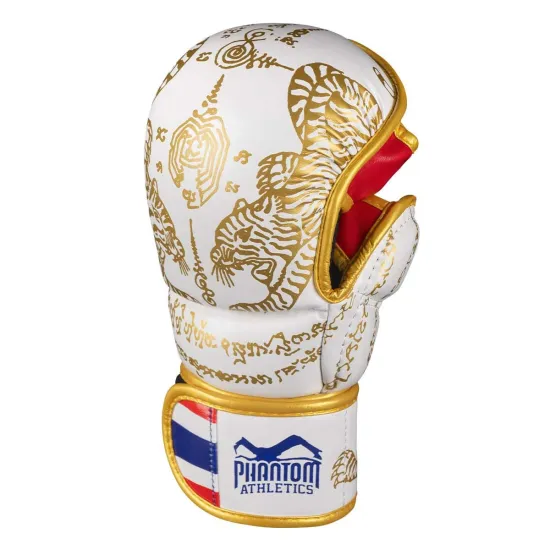 Перчатки для ММА Phantom Muay Thai White Gold S/M (капа в подарок)