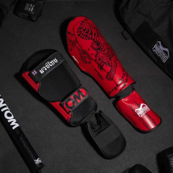 Защита голени и стопы Phantom Muay Thai Red S/M