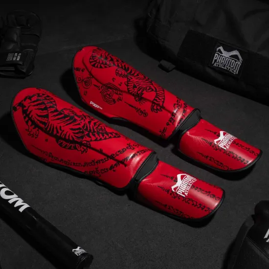 Защита голени и стопы Phantom Muay Thai Red S/M