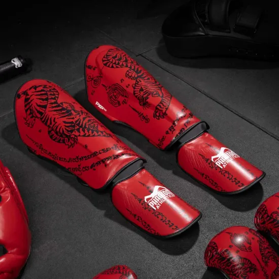 Защита голени и стопы Phantom Muay Thai Red S/M