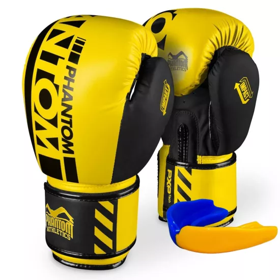 Боксерские перчатки Phantom APEX Neon Yellow 10 унций (капа в подарок)