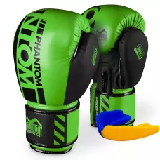 Боксерские перчатки Phantom APEX Neon Green 12 унций (капа в подарок)