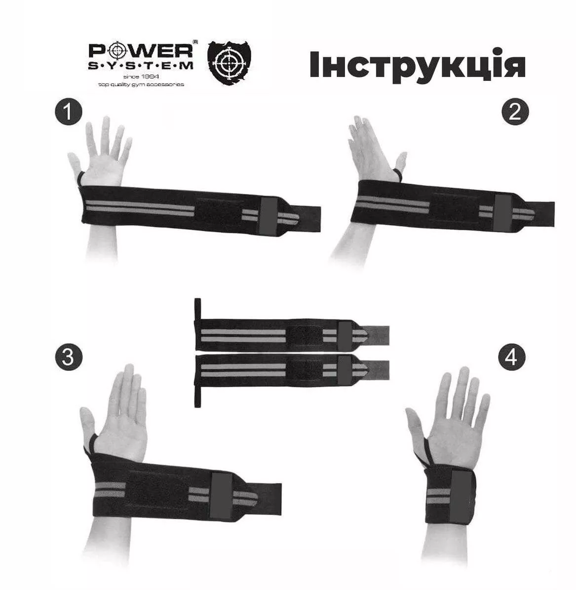 Кистові бинти Power System Wrist Wraps PS-3500 Blue/Black