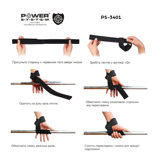 Кистевые ремни Power System PS-3401 Lifting Straps Duplex Black/Blue
