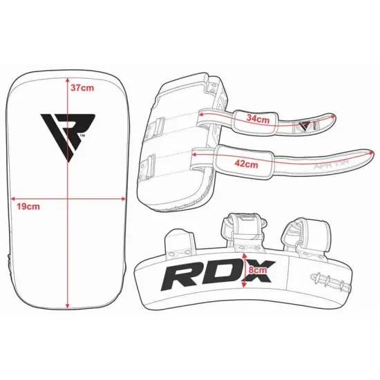 Пади для тайського боксу RDX T1 Curved Thai Kick Pad Black-1шт