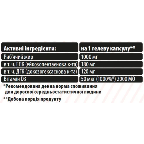 Вітаміни Sporter Omega 3+D3-120 капс