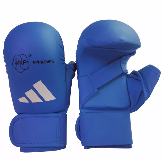 Перчатки для каратэ с лицензией WKF синий-S