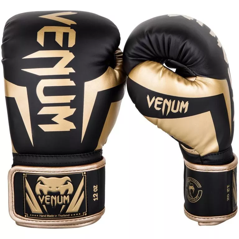 Боксерские перчатки Venum Elite Boxing Gloves Black Gold-10