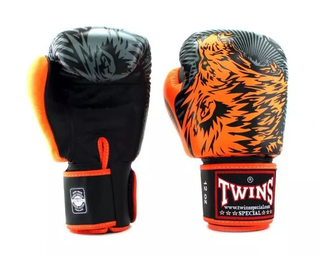 Боксерські рукавички Twins FBGVL3-50 Чорно-жовтогарячий 10 унцій