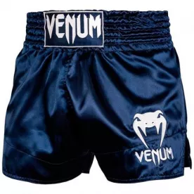 Шорты для тайского бокса Venum Muay Thai Shorts Classic Navy Blue White-S