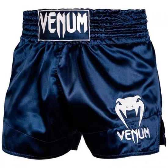 Шорти для тайського боксу Venum Muay Thai Shorts Classic Navy Blue White-S