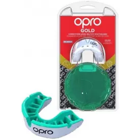 Капа OPRO Gold Series White/Mint-доросла