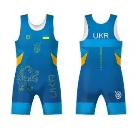 Трико збірної України UWW UKRAINE 2018 BLUE синє-4XS