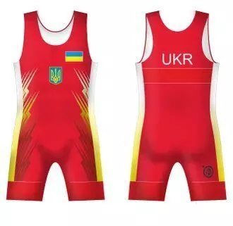 Трико збірної України UWW UKRAINE 2016 Red червоне-4XS