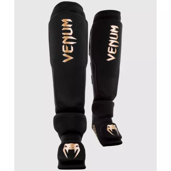 Защита ног Venum Kontact Evo Shinguards Black Gold-S