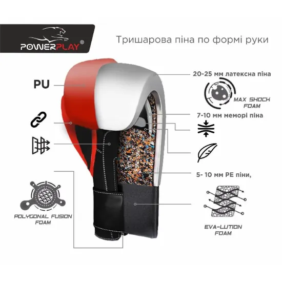 Боксерські рукавички PowerPlay 3004 JR 6 унцій
