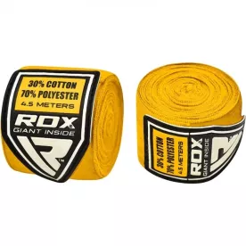 Боксерские бинты RDX Fibra 4,57м-желтый