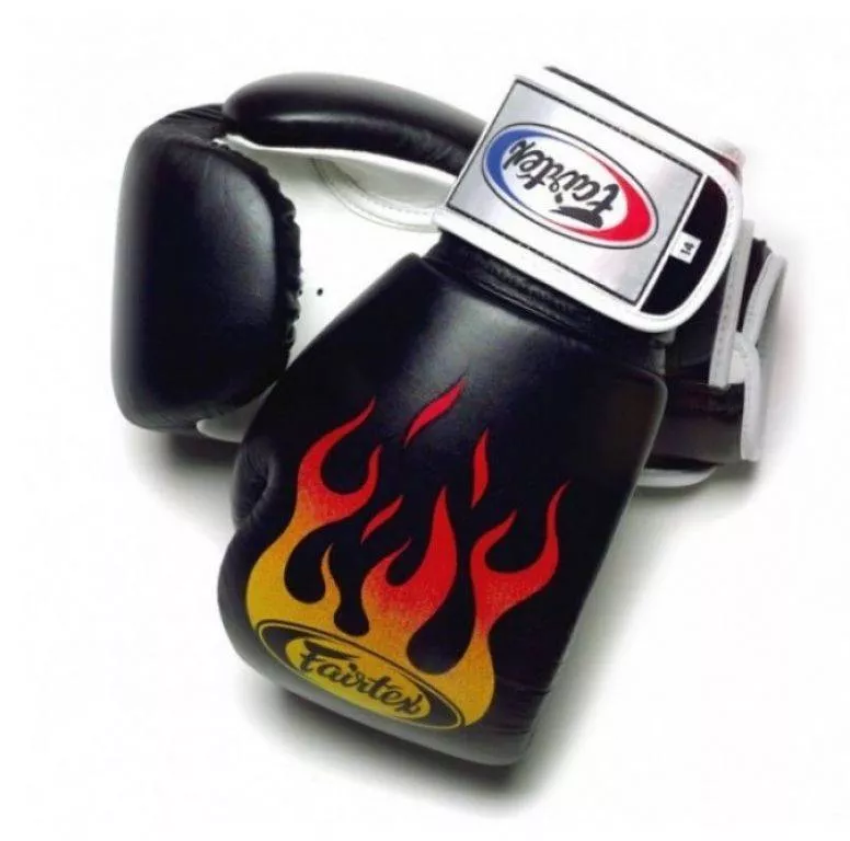 Боксерские перчатки Fairtex Flame Black-10