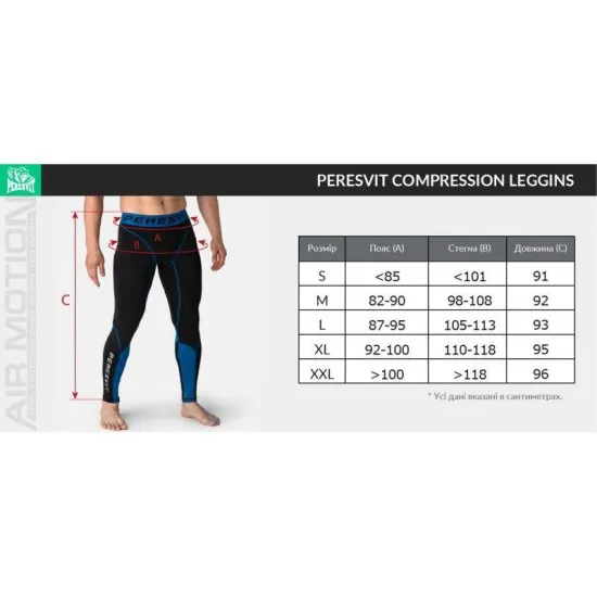 Компресійні штани Peresvit Air Motion Compression Leggins Black Blue-S